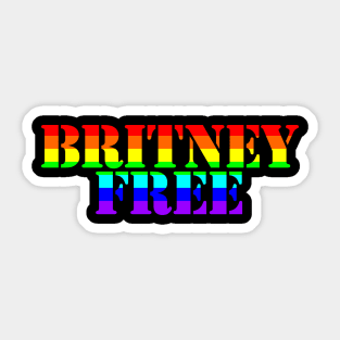 Free Britney Free Typography Bright Rainbow Text Sticker